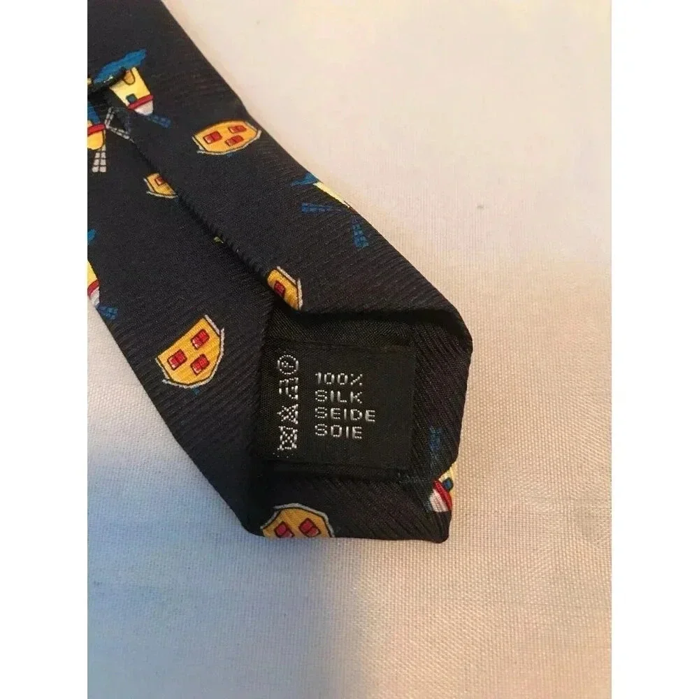 Dantendorfer Danish Denmark Windmills & Cottages 100% Silk Classic Neck Tie
